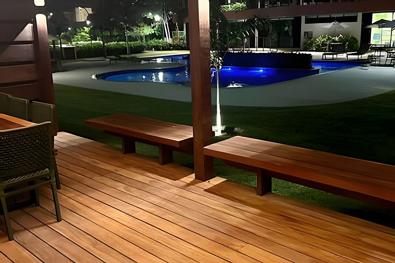 Apê Terraço do Mar | Deck & Rede em Carneiros