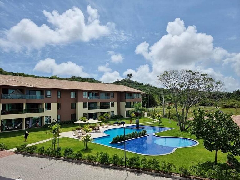 Apê Terraço do Mar | Deck & Rede em Carneiros